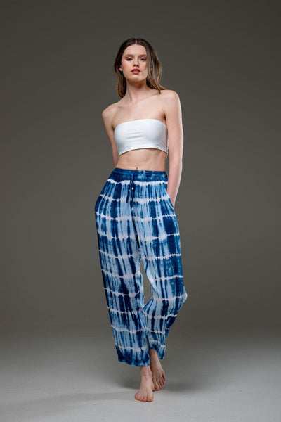 Soft  Rayon Blue tie dye Pant 