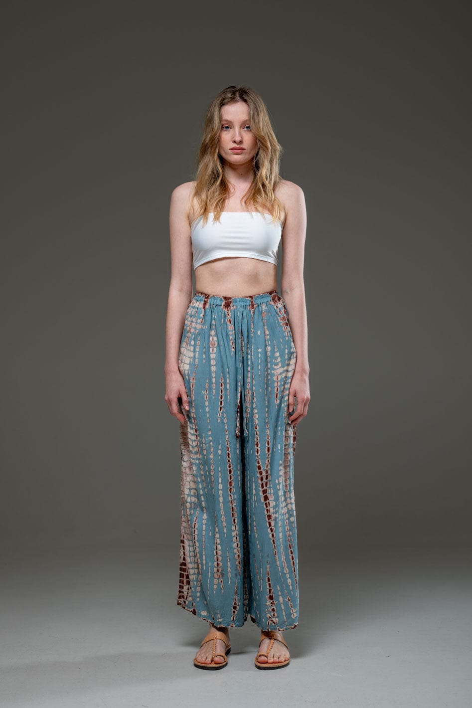 Soft  Rayon Turquoise tie dye Pant 