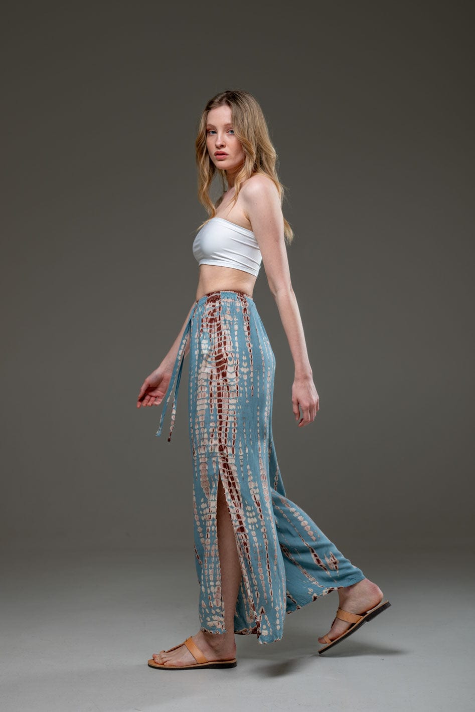 Soft  Rayon Turquoise tie dye Pant 